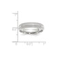 Solid 18K White Gold 5mm Double Milgrain Comfort Fit Men's/Women's Wedding Band Ring Size 4.5