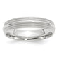 Solid 18K White Gold 5mm Double Milgrain Comfort Fit Men's/Women's Wedding Band Ring Size 12