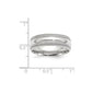 Solid 18K White Gold 7mm Double Milgrain Comfort Fit Men's/Women's Wedding Band Ring Size 6.5