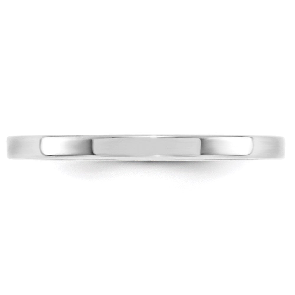 Solid 18K White Gold 2mm Standard Flat Comfort Fit Men's/Women's Wedding Band Ring Size 8.5