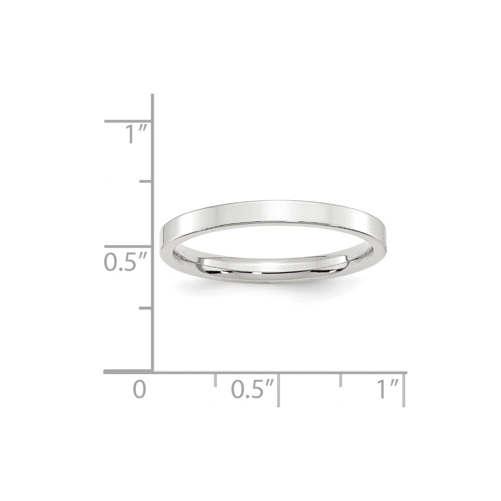 Solid 18K White Gold 2.5mm Standard Flat Comfort Fit Men's/Women's Wedding Band Ring Size 12