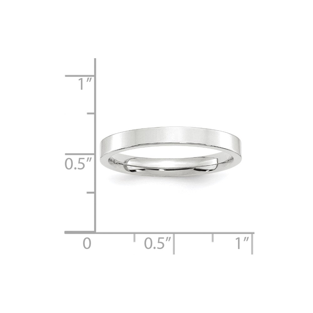Solid 18K White Gold 3mm Standard Flat Comfort Fit Men's/Women's Wedding Band Ring Size 5.5