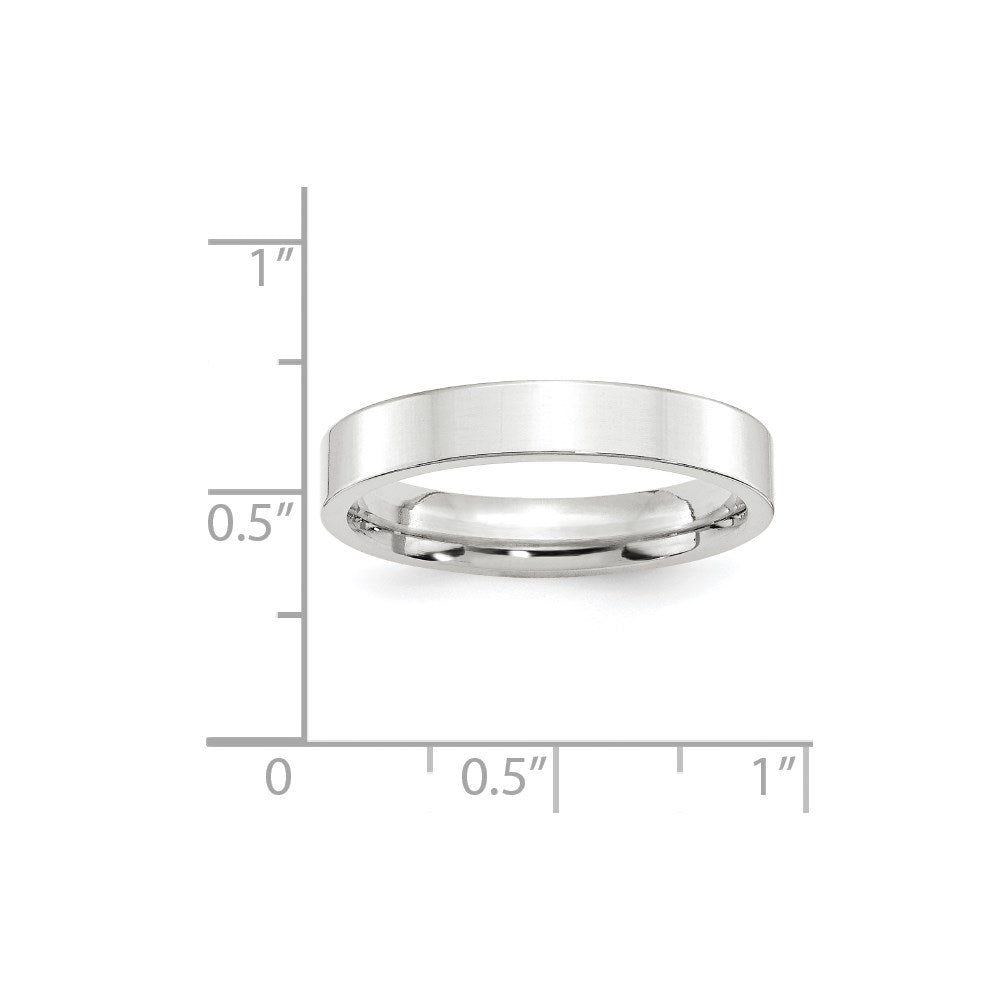 Solid 18K White Gold 4mm Standard Flat Comfort Fit Men's/Women's Wedding Band Ring Size 4