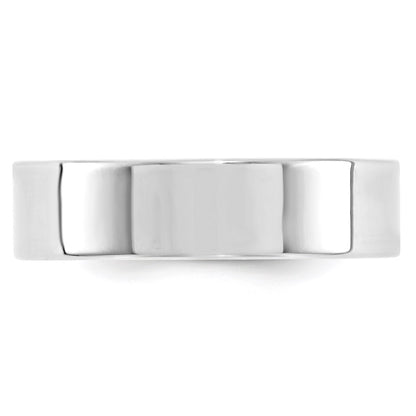 Solid 18K White Gold 6mm Standard Flat Comfort Fit Men's/Women's Wedding Band Ring Size 9