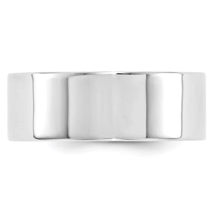 Solid 18K White Gold 8mm Standard Flat Comfort Fit Men's/Women's Wedding Band Ring Size 5.5