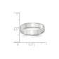 Solid 18K White Gold 5mm Flat with Step Edge Men's/Women's Wedding Band Ring Size 6.5
