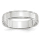 Solid 18K White Gold 5mm Flat with Step Edge Men's/Women's Wedding Band Ring Size 5