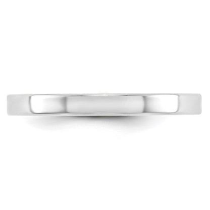 Solid 10K White Gold 2.5mm Light Weight Flat Men's/Women's Wedding Band Ring Size 13.5