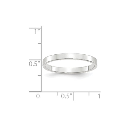 Solid 10K White Gold 2.5mm Light Weight Flat Men's/Women's Wedding Band Ring Size 13.5