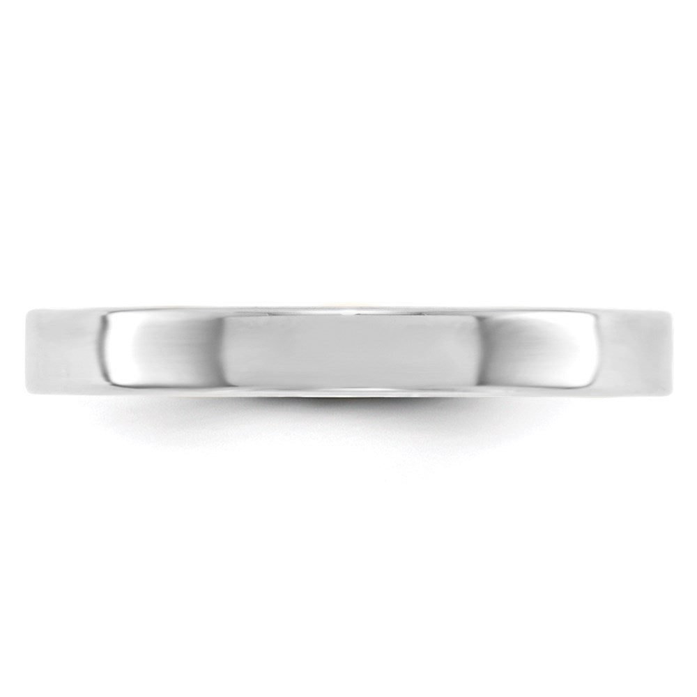 Solid 18K White Gold 3mm Light Weight Flat Men's/Women's Wedding Band Ring Size 7.5