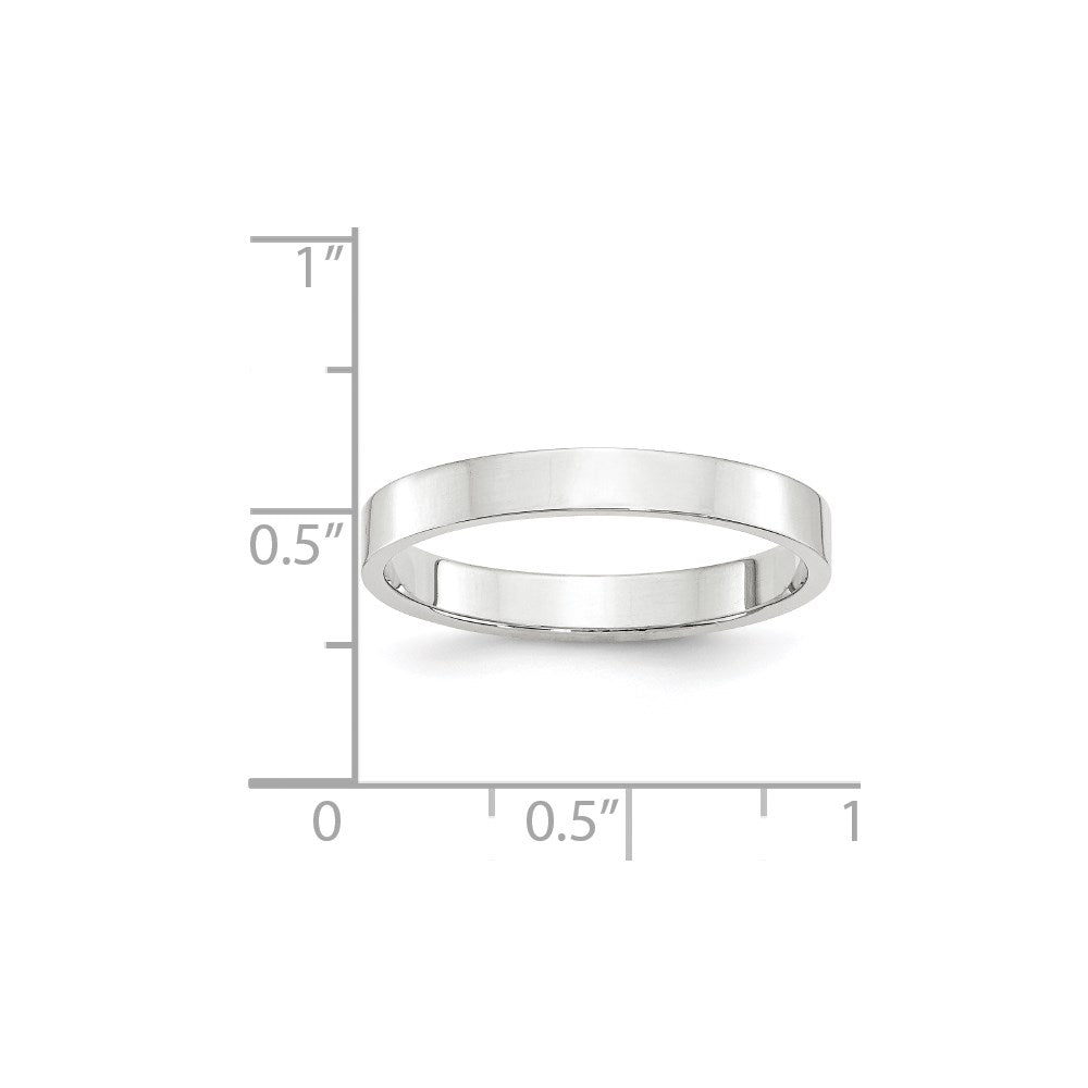 Solid 18K White Gold 3mm Light Weight Flat Men's/Women's Wedding Band Ring Size 13
