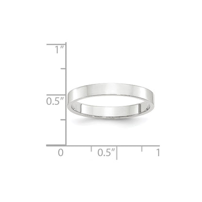 Solid 10K White Gold 3mm Light Weight Flat Men's/Women's Wedding Band Ring Size 7.5
