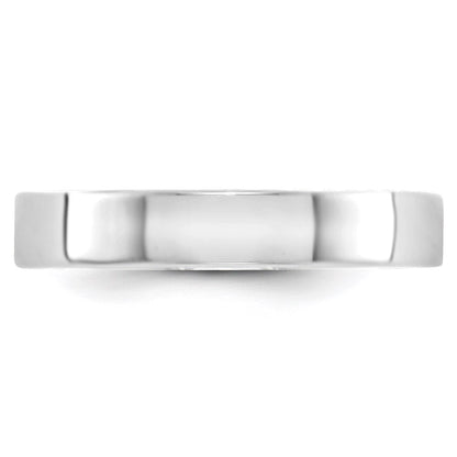 Solid 10K White Gold 4mm Light Weight Flat Men's/Women's Wedding Band Ring Size 13.5