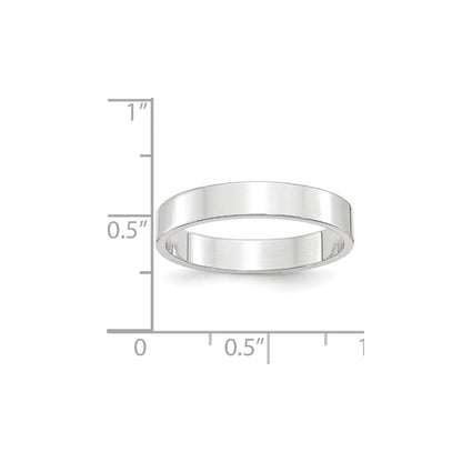 Solid 10K White Gold 4mm Light Weight Flat Men's/Women's Wedding Band Ring Size 13.5