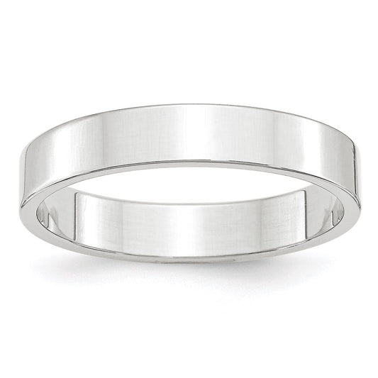 Solid 10K White Gold 4mm Light Weight Flat Men's/Women's Wedding Band Ring Size 7