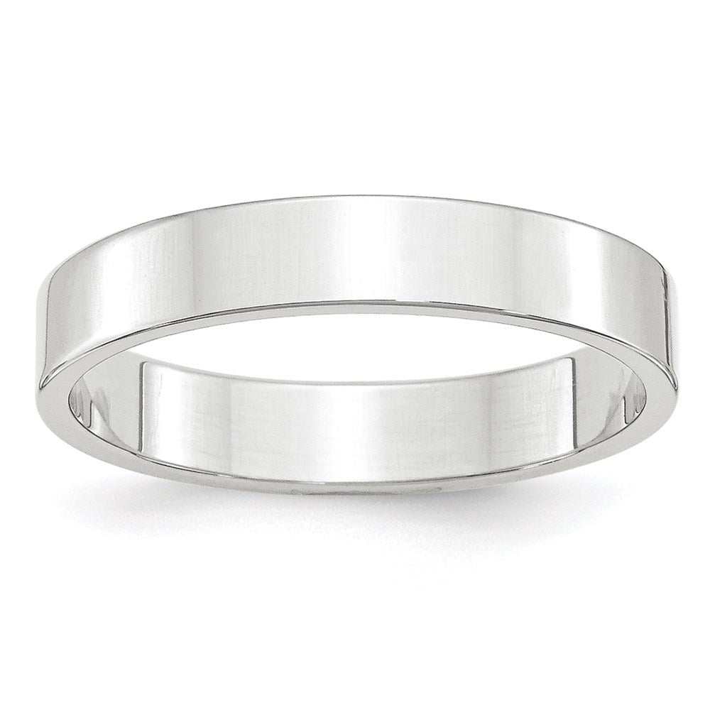 Solid 10K White Gold 4mm Light Weight Flat Men's/Women's Wedding Band Ring Size 6.5