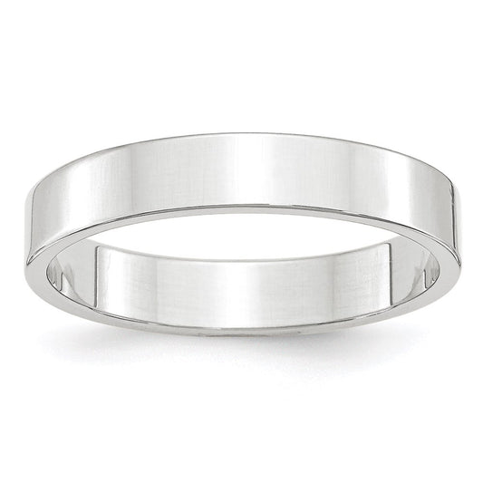 Solid 10K White Gold 4mm Light Weight Flat Men's/Women's Wedding Band Ring Size 13.5