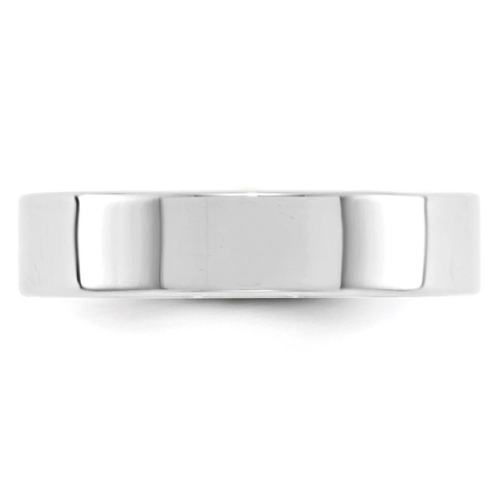 Solid 18K White Gold 5mm Light Weight Flat Men's/Women's Wedding Band Ring Size 5.5