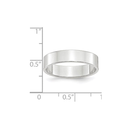 Solid 10K White Gold 5mm Light Weight Flat Men's/Women's Wedding Band Ring Size 4.5