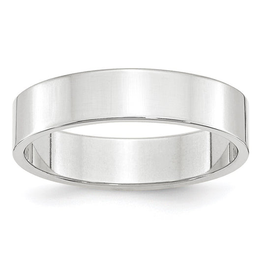 Solid 10K White Gold 5mm Light Weight Flat Men's/Women's Wedding Band Ring Size 8.5