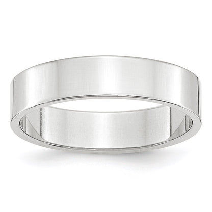 Solid 10K White Gold 5mm Light Weight Flat Men's/Women's Wedding Band Ring Size 4.5