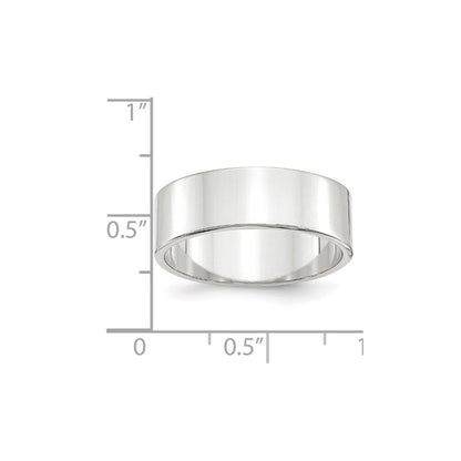 Solid 18K White Gold 7mm Light Weight Flat Men's/Women's Wedding Band Ring Size 10