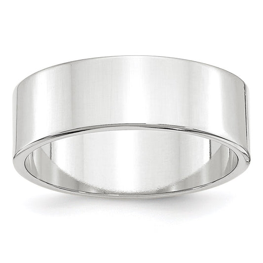 Solid 10K White Gold 7mm Light Weight Flat Men's/Women's Wedding Band Ring Size 8.5
