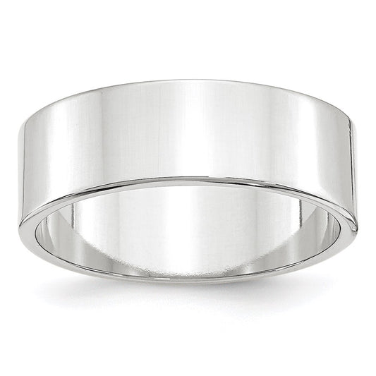 Solid 10K White Gold 7mm Light Weight Flat Men's/Women's Wedding Band Ring Size 11.5