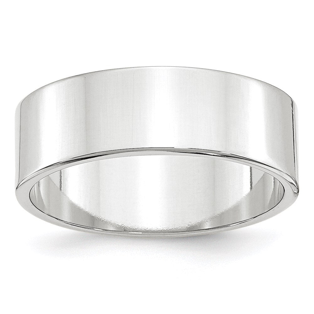 Solid 10K White Gold 7mm Light Weight Flat Men's/Women's Wedding Band Ring Size 6.5