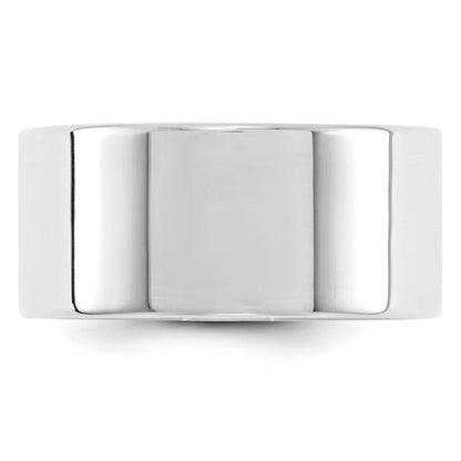 Solid 10K White Gold 10mm Light Weight Flat Men's/Women's Wedding Band Ring Size 10.5