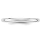 Solid 18K White Gold 2.5mm Half Round Men's/Women's Wedding Band Ring Size 4