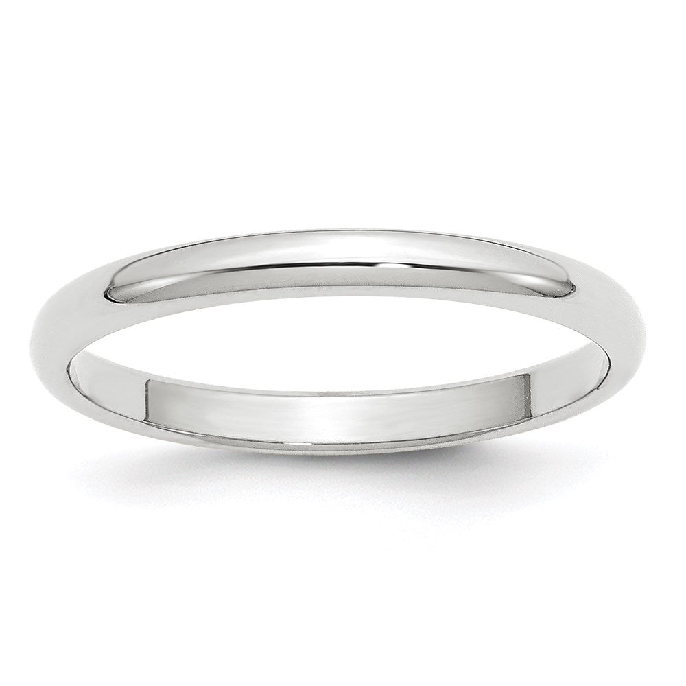 Solid 10K White Gold 2.5mm Half Round Men's/Women's Wedding Band Ring Size 10