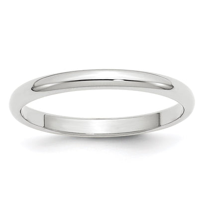 Solid 10K White Gold 2.5mm Half Round Men's/Women's Wedding Band Ring Size 4.5