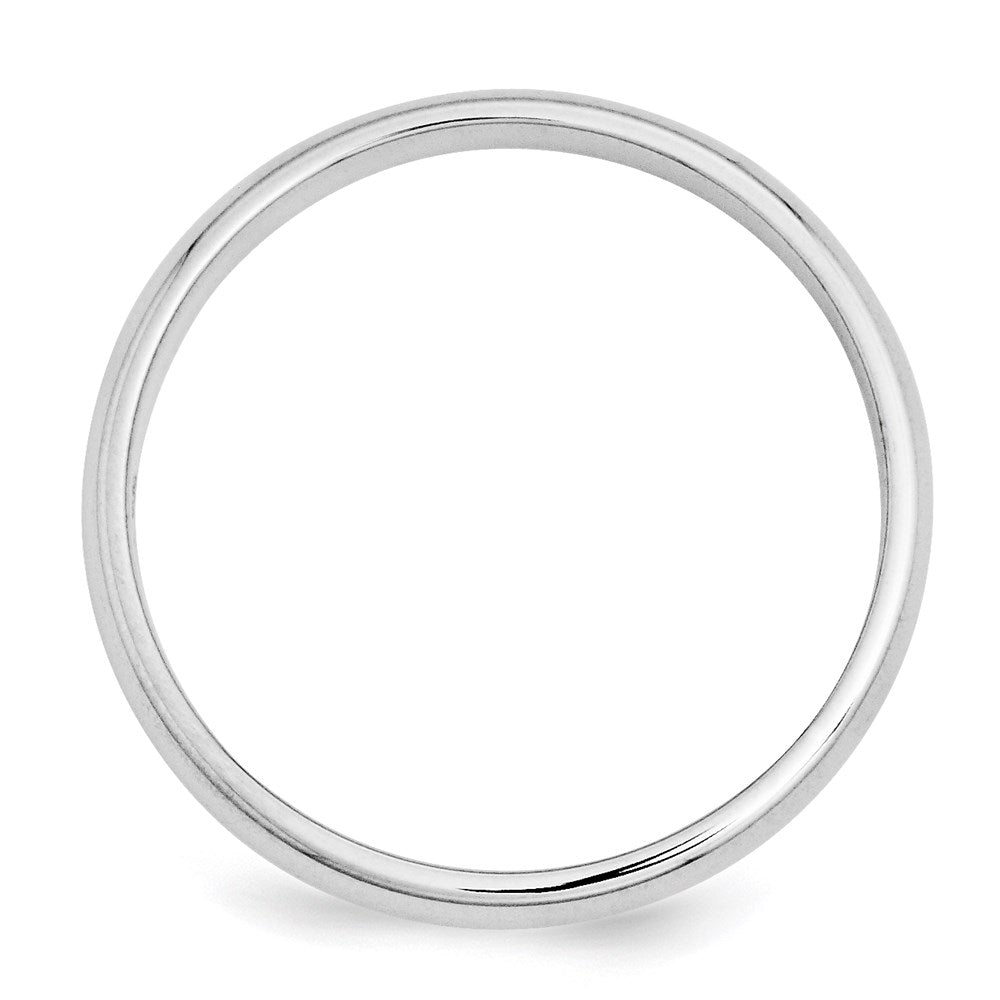 Solid 18K White Gold 3mm Half Round Men's/Women's Wedding Band Ring Size 14