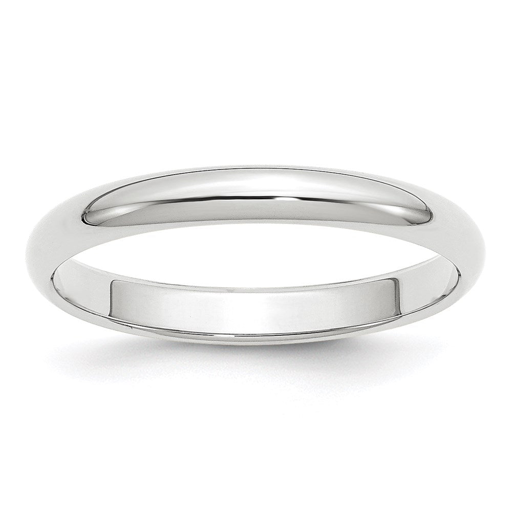 Solid 10K White Gold 3mm Half Round Men's/Women's Wedding Band Ring Size 13.5