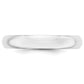 Solid 18K Yellow Gold White Gold 4mm Half-Round Men's/Women's Wedding Band Ring Size 4