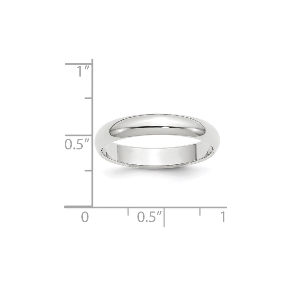 Solid 18K White Gold 4mm Half Round Men's/Women's Wedding Band Ring Size 12.5