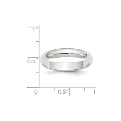 Solid 18K Yellow Gold White Gold 4mm Half-Round Men's/Women's Wedding Band Ring Size 6