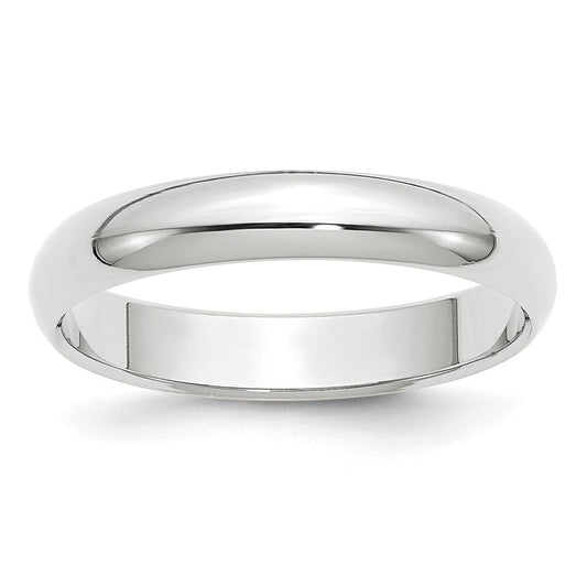 Solid 10K White Gold 4mm Half Round Men's/Women's Wedding Band Ring Size 13.5