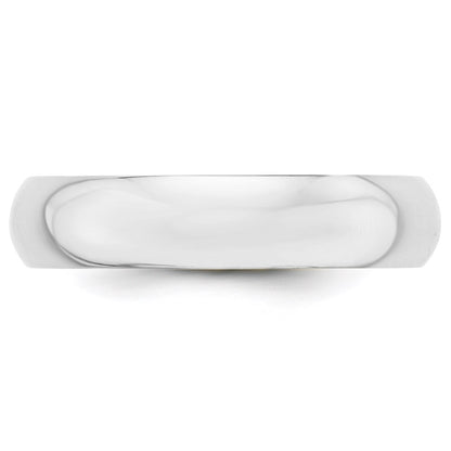 Solid 18K White Gold 5mm Half Round Men's/Women's Wedding Band Ring Size 13.5