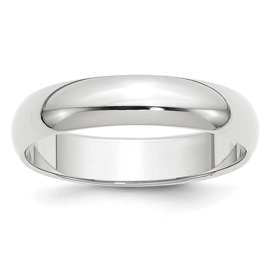 Solid 10K White Gold 5mm Half Round Men's/Women's Wedding Band Ring Size 13.5