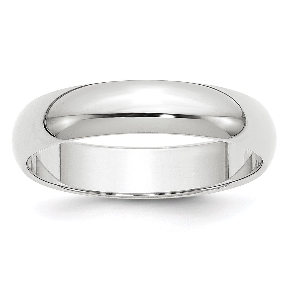 Solid 10K White Gold 5mm Half Round Men's/Women's Wedding Band Ring Size 13