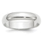 Solid 18K White Gold 5mm Half Round Men's/Women's Wedding Band Ring Size 13