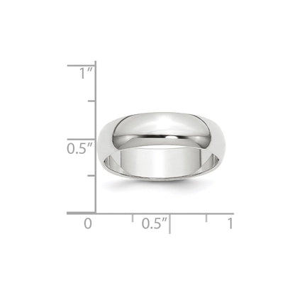 Solid 18K Yellow Gold White Gold 6mm Half-Round Men's/Women's Wedding Band Ring Size 7