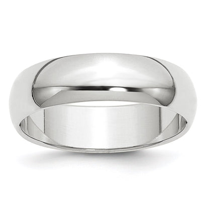 Solid 18K Yellow Gold White Gold 6mm Half-Round Men's/Women's Wedding Band Ring Size 7