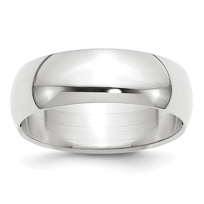 Solid 18K Yellow Gold White Gold 7mm Half-Round Men's/Women's Wedding Band Ring Size 5