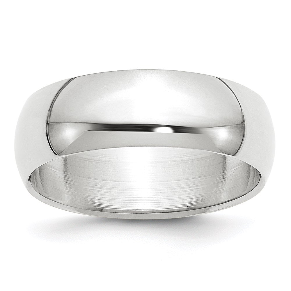 Solid 18K Yellow Gold White Gold 7mm Half-Round Men's/Women's Wedding Band Ring Size 7