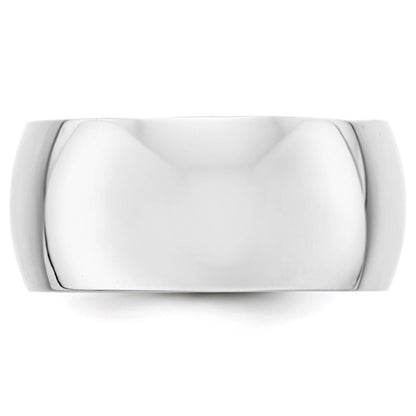 Solid 10K White Gold 10mm Half Round Men's/Women's Wedding Band Ring Size 12
