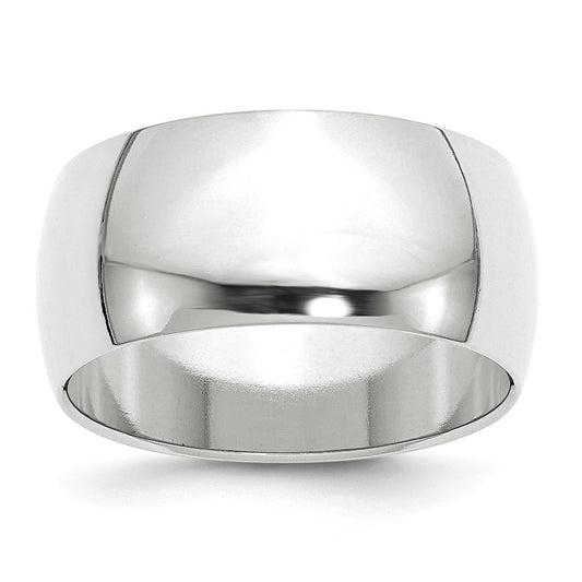 Solid 14K White Gold 10mm Half Round Men's/Women's Wedding Band Ring Size 13
