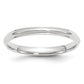 Solid 18K White Gold 2.5mm Half Round with Edge Men's/Women's Wedding Band Ring Size 12